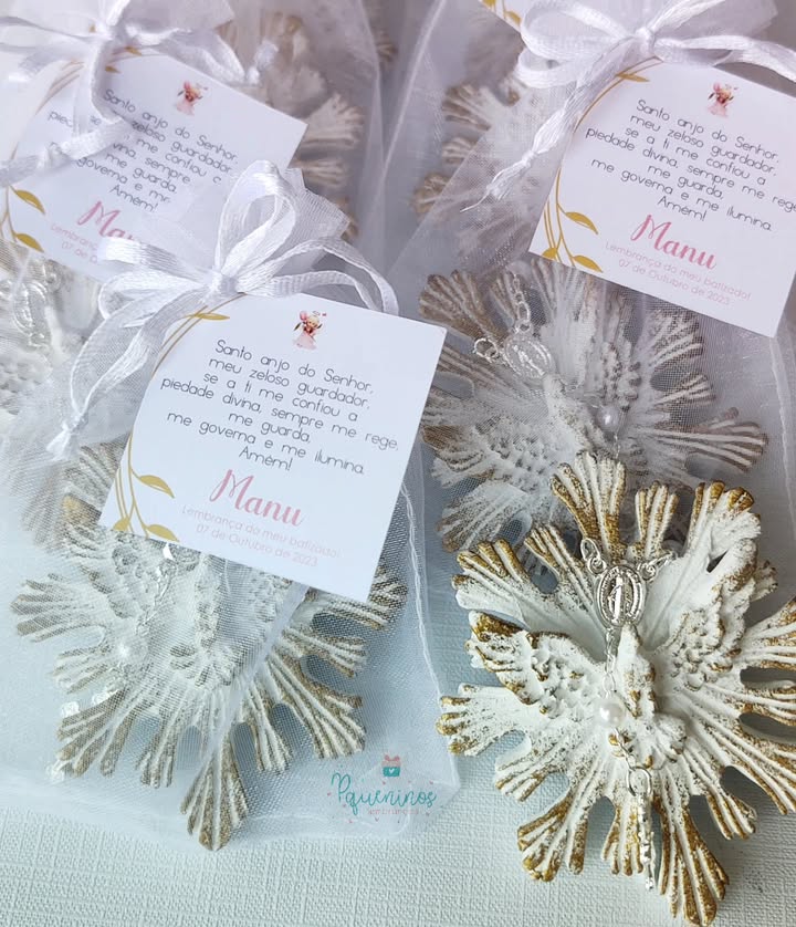 Lembrancinha de Batizado - Divino Espírito Santo Dourado - Imagem 5