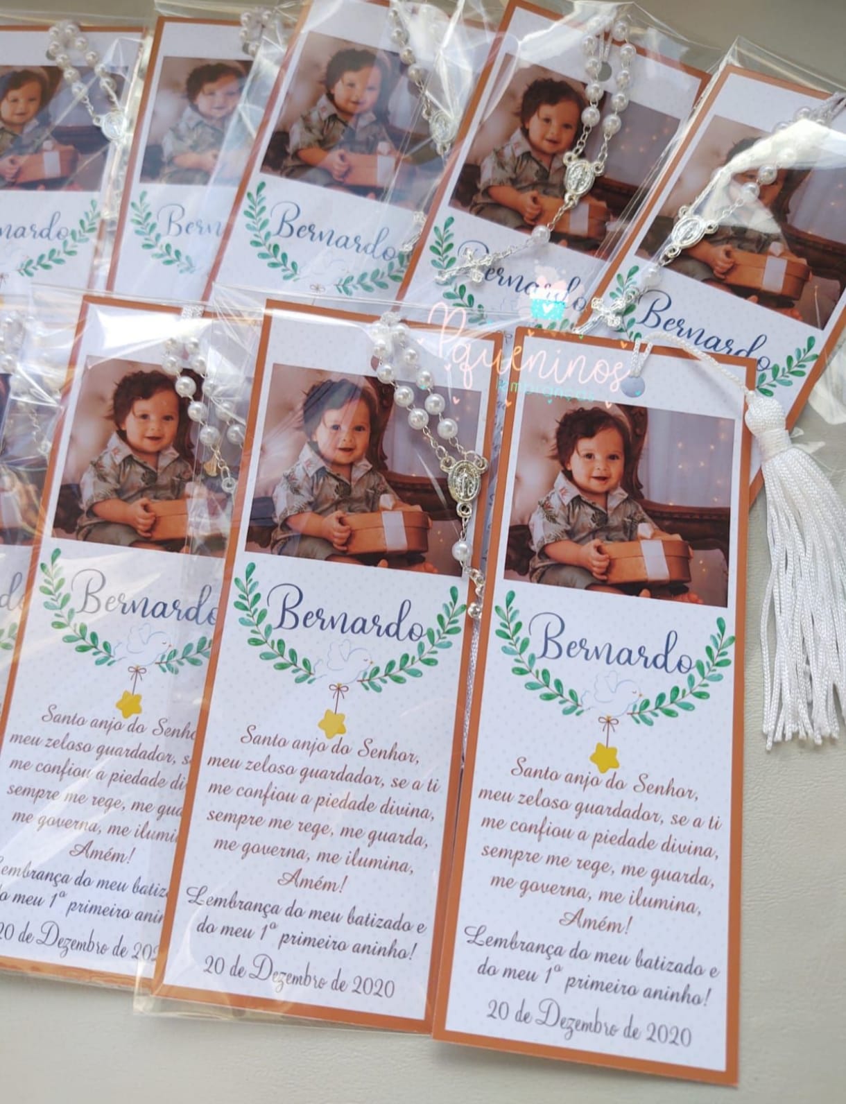 Santinho Batizado - marcador de páginas com foto - Imagem 7