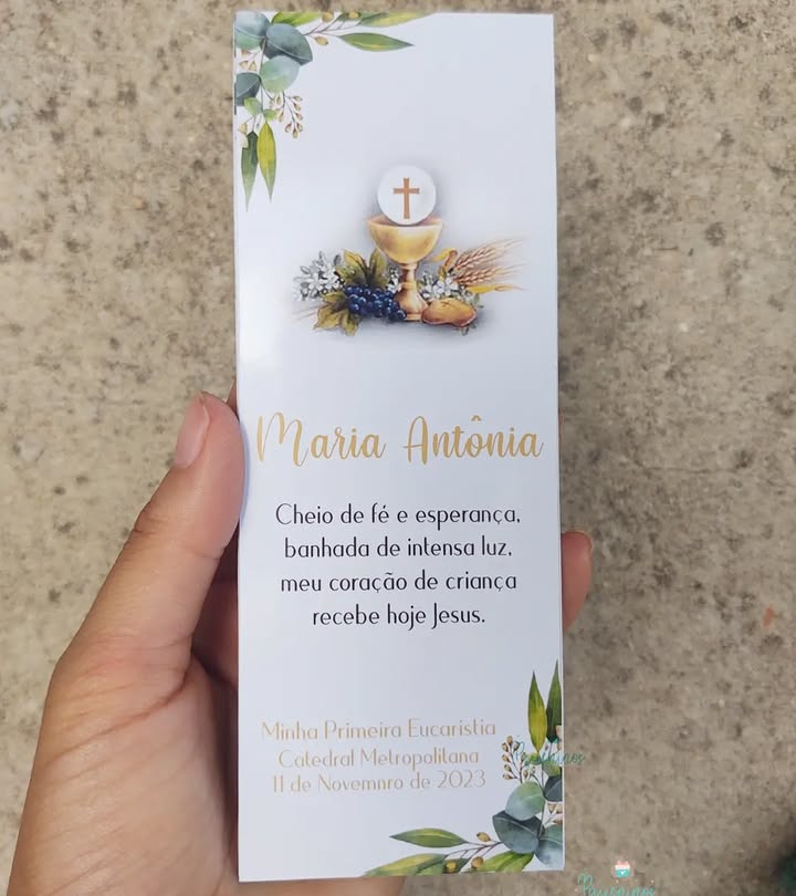 Santinho Primeira Eucaristia/Crisma - marcador de páginas personalizado - Imagem 2