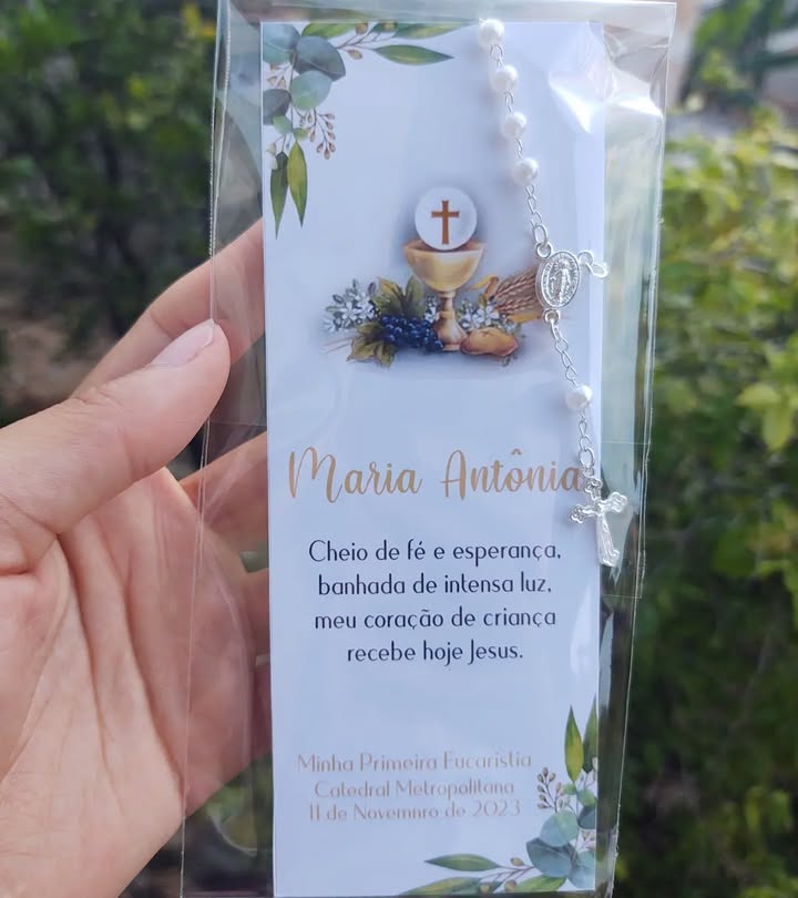 Santinho Primeira Eucaristia/Crisma - marcador de páginas personalizado - Imagem 3