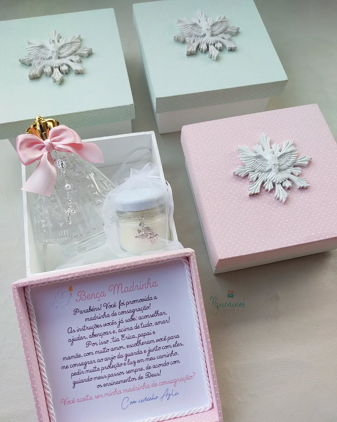 Caixa Convite Padrinhos de Batismo/ Consagração - Imagem 4